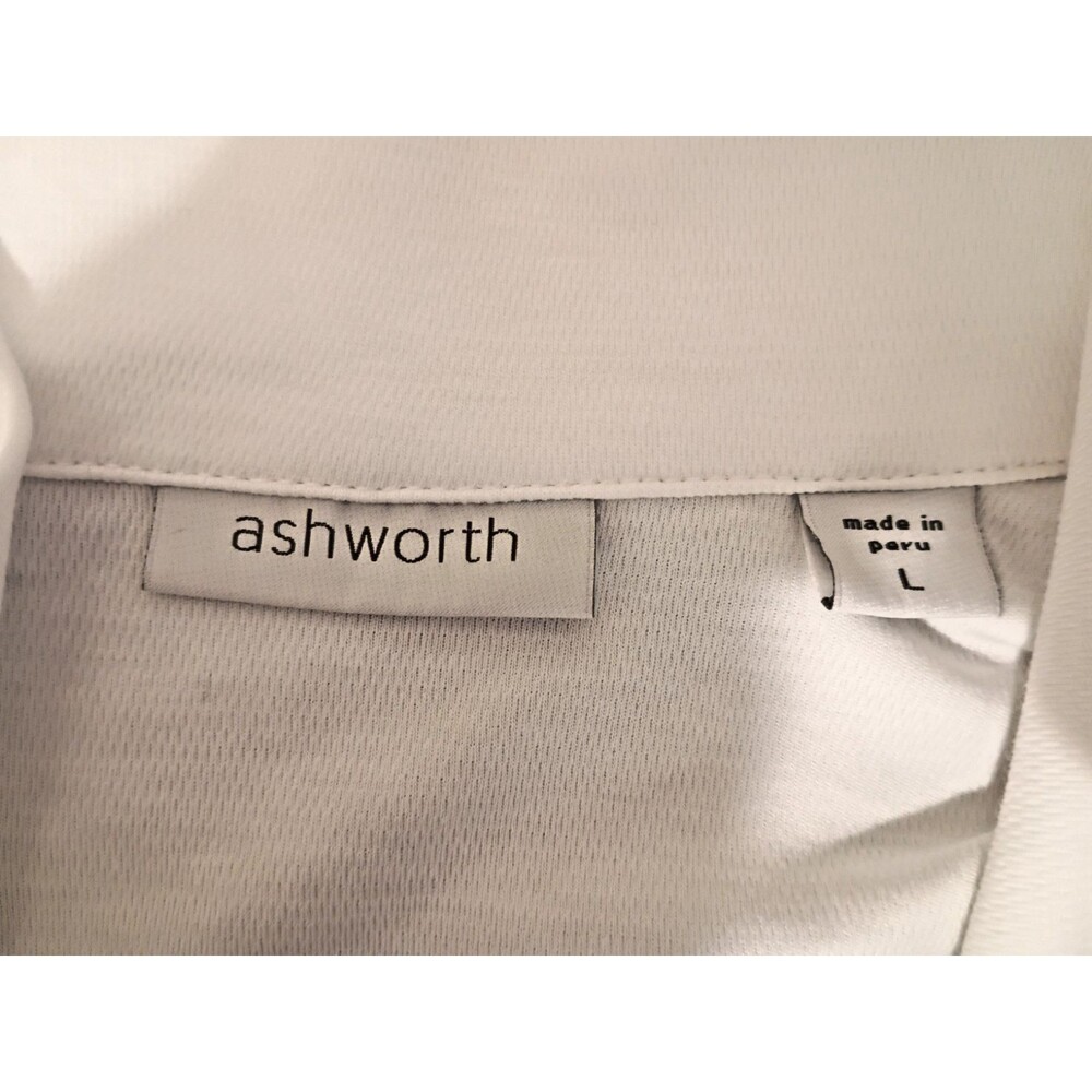 PGA Golf Club Emblem Ashworth White Tank Quarter Zip Women's Size L Polo Pima - Picture 9 of 9